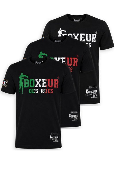 Boxeur Des Rues Pachet de 3 tricouri bărbătești Boxeur des Rues: 2 x Negru cu...