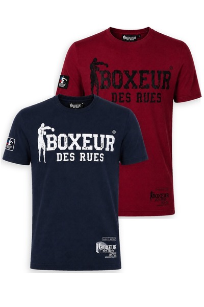 Boxeur Des Rues Tricou bărbătesc, pachet de 2, croială slim-fit: Bleumarin cu...