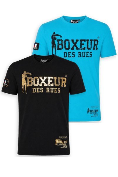 Boxeur Des Rues Tricouri bărbătești, pachet de 2, croială slim-fit: Negru cu ...