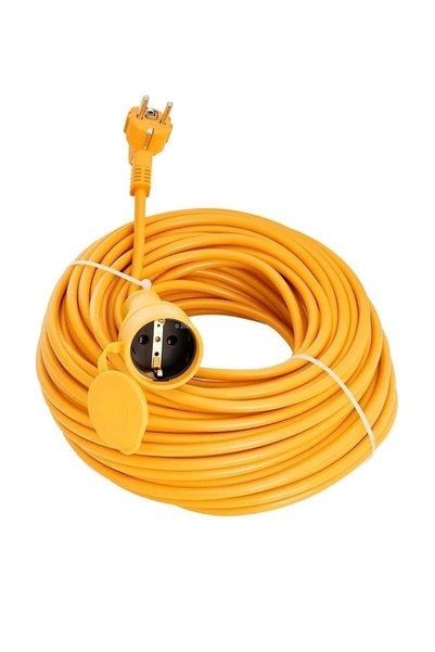 proalet Seyyar Uzatma Kablosu, Erkek ve Dişi Fiş Kaplinli, Kapaklı Prizli, 3x2.5 mm, Kalın Kablo, Ba
