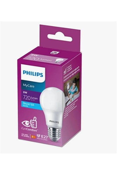 Philips LEDBulb 8-60W E27 6500K Beyaz Işık 720 lümen