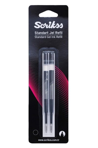 Scrikss Gel Ballpoint Refill 2-Pack Blister Black