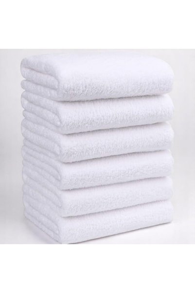 Anılsan 6-Piece White Bath Towels - 70X140 Cm, 490 Gr, 100% Cotton, Spa and H...