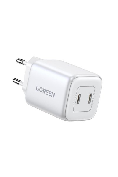 Ugreen Nexode 45W Dual USB-C PD şarj cihazı (25W+20W), beyaz