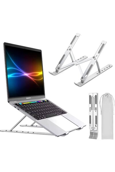 AEE ® Taşınabilir Metal Laptop Standı,Bez Stand Taşıma Çantası Hediyeli,Notebook Stant Tüm Laptoplarl