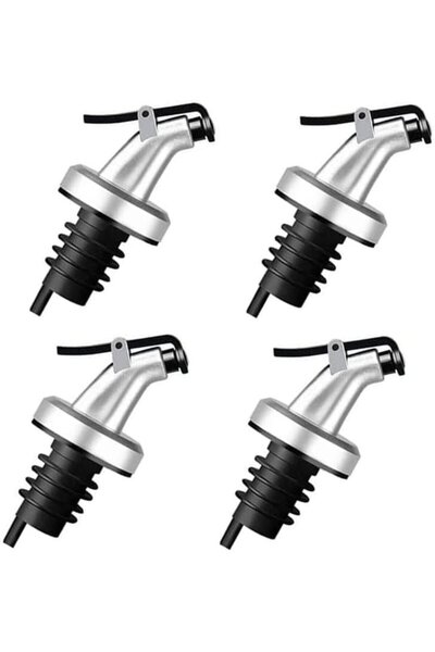 FETHİYE TOPTAN 4 Pieces of Oil Pot Stopper, Drip-Free Bottle Spout, Pouring S...