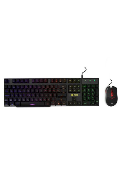 Inca IKG-448T RAINBOW EFECT MEKANİK HİSLİ GAMING KLAVYE MOUSE SET 3 Farklı Led Aydınlatma Seçeneği,