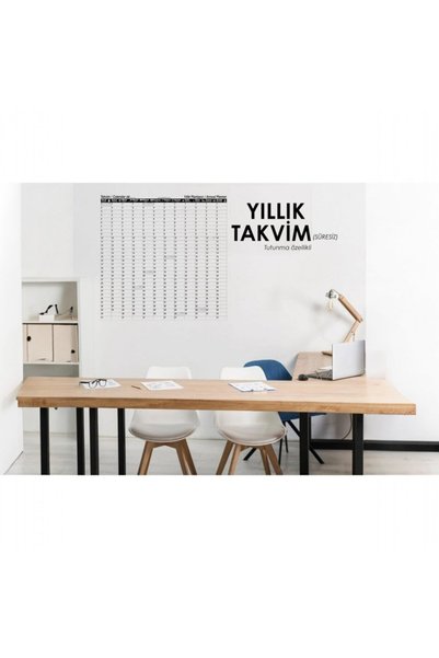 Cengo Yearly Planner Calendar Schedule 100X100Cm Paper Board + White with Ref...