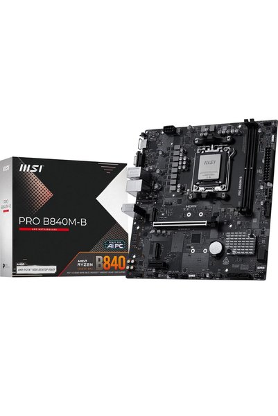 MSI Pro B840M-B AM5 DDR5 8000MHZ(OC) HDMI,VGA,2X M.2 USB 5 GBS 2.5G Lan Matx