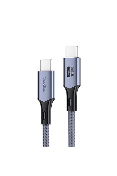 Veggieg USB 4.0 E-Mark 240W 40Gbps Thunderbolt 4 8K 60Hz Type-C Görüntü Hızlı Şarj ve Data Kablosu 1