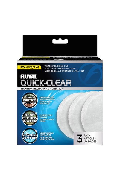 Fluval İnce Filtre Keçe, FX4, FX5 ve FX6 Dış Filtreler için, 3'lü Paket