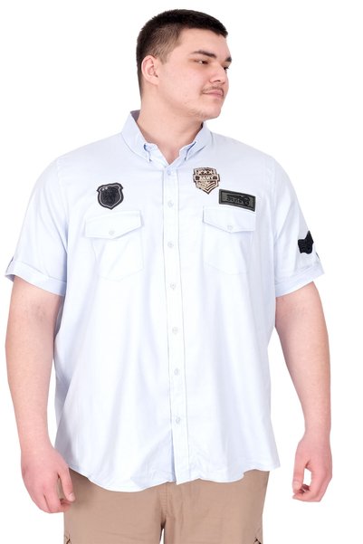 ModeXL Cămașă pentru bărbați Mode XL, mărime mare, cu două capace, gabardină ...