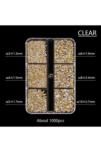Choice Clear 1000pcs Crystal Nail Art Rhinestone Super Bright Glass Pointed B...