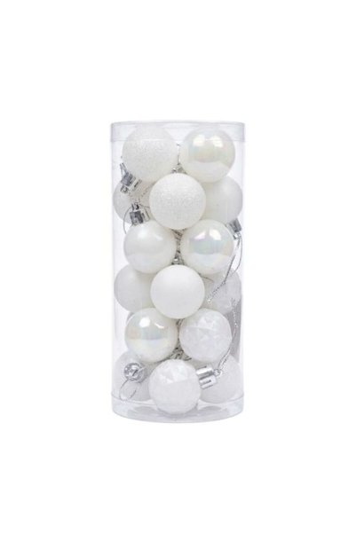 Noname Set of Christmas balls 24 pcs. 3 cm white