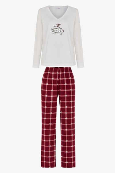 Penti Sleepy Çiçekli Pamuklu Uzun Kollu Pantolon Pijama Takımı