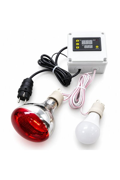 Evonest Ana Kucağı Isıtıcı Set | 1x150W Infrared Isıtıcı, Dijital Termostat ve 1 Aydınlatma
