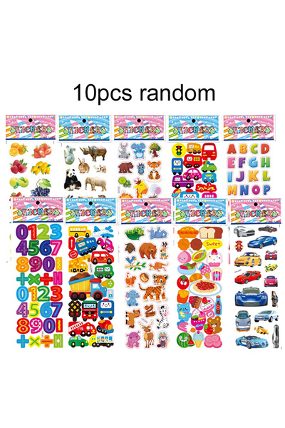 Choice10 10random 10~100PCS 3D Dinosaur Stickers for Kids Toys Home Wall Deco...