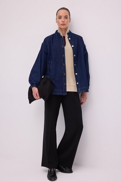 Touché Privé OVERSIZE DENIM BOMBER CEKET