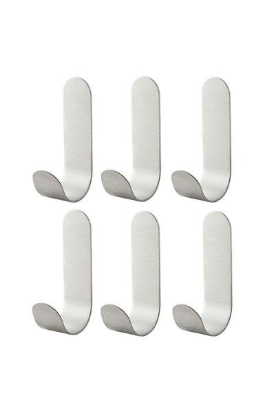 Choice 6Pcs 4/6/8PCS Strong Stainless Steel Self-Adhesive Wall Hooks Waterpro...