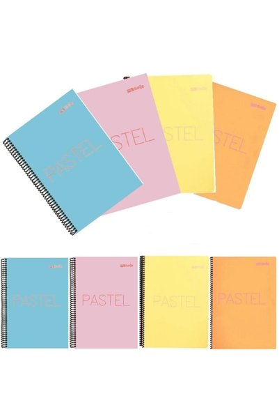 Mynote Spiral Wire Bound Pp Cover A4 - 100 Sheets Lined Notebook 4 Pieces (Pa...