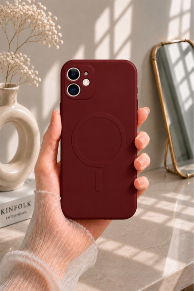 Ithink Iphone 11 Kamera Korumalı Magsafe Kapak BORDO