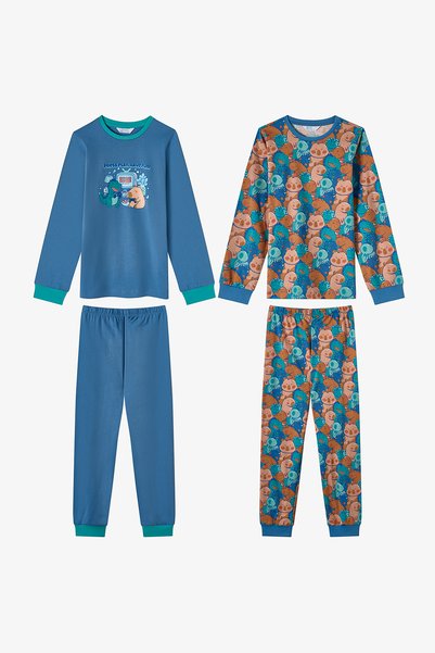 Penti Erkek Çocuk Capy&dino Together Pamuklu Uzun Kollu 2'li Pijama Takımı