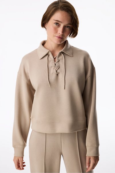 Penti Bej İpeksi Dokunuş Silky Touch Bağcıklı Uzun Kollu Sweatshirt