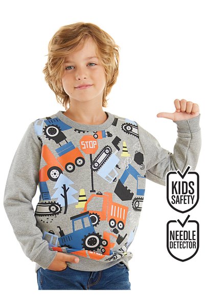 Denokids Χαριτωμένο μακρυμάνικο φούτερ για αγόρια από την Cute Cars