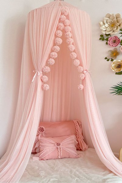 PAMUKA Tül Cibinlik Deluxe Açık Pembe Oyun Köşesi