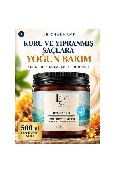 Le Charmant Keratin Saç Maskesi Kuru ve Yıpranmış Saçlar İçin Kolajen ve Prop...