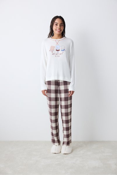 Penti Cute Bear Ekru Sweatshirt Pijama Üstü