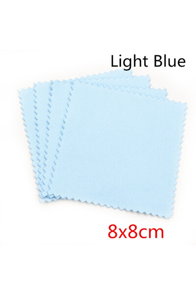 choice2 8x8cm Blue 10pcs Polish Polishing Cloth Silver Color Cleaning Polishi...