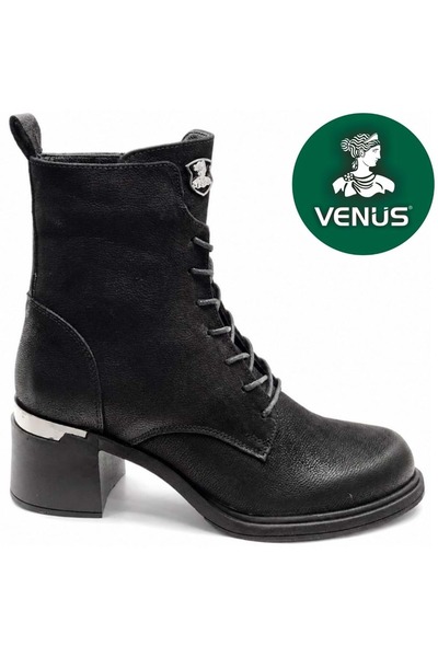 Venüs Lebedos Genuine Leather Non-Slip Sole Orthopedic Boots Women's Boots Black