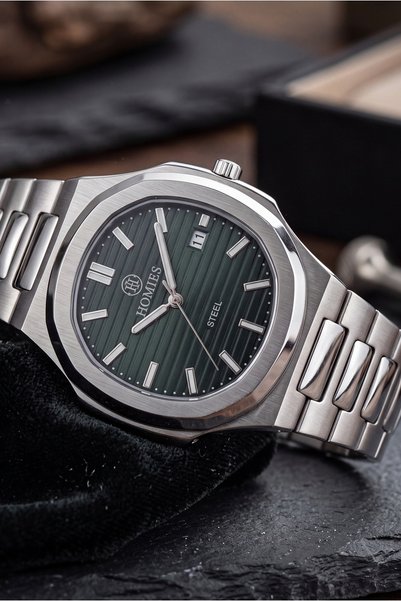 Homies Men's Calendar Wristwatch with Steel Strap - Classic Luxury Design