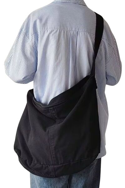 Mamu حقيبة كروس من Old School، مزودة بسحاب، قاعدة سفلية معززة، جيب داخلي