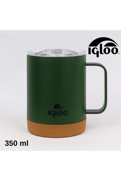 IGLOO كوب فلين 350 مل ترمس كوب زجاجة مياه كاكي