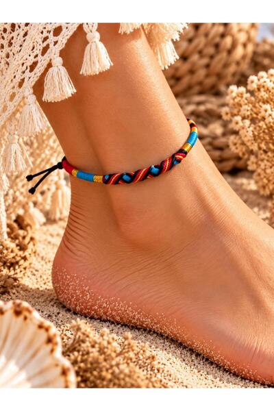 Klotho Design Multicolored Knitted Children's Anklet