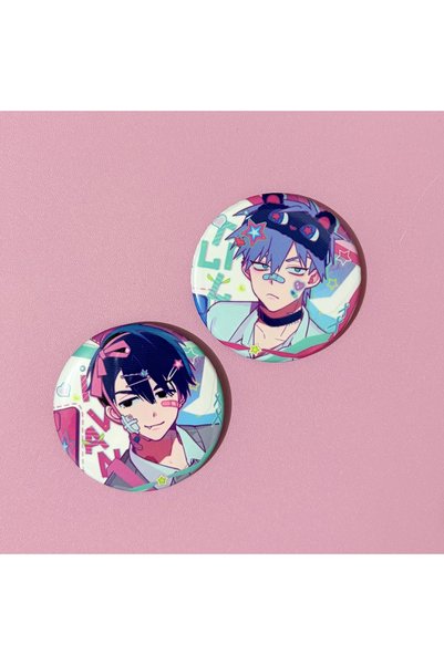 Choice 2pcs 2 PCS/set Anime Alien Stage Brooches Tinplate TILL IVAN Badges Ca...
