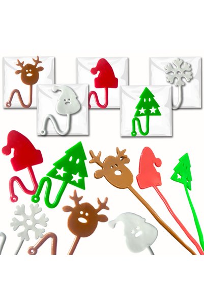 Choice1 50PCS 10-50Pcs Christmas TPR Soft Glue Sticky Santa Reindeer Sticky P...