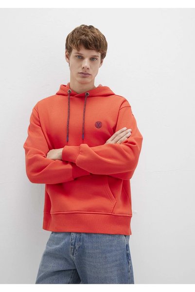 Mavi 065809 Logo Nakışlı Erkek Kapüşonlu Sweatshirt TURUNCU