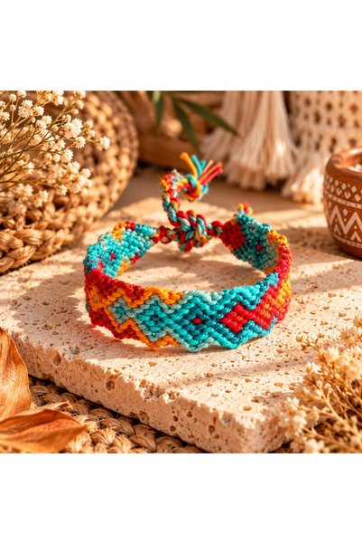 Bidüğüm Ayşe Lady Model: Handmade Colorful Friend Bracelet, Lasting Colors