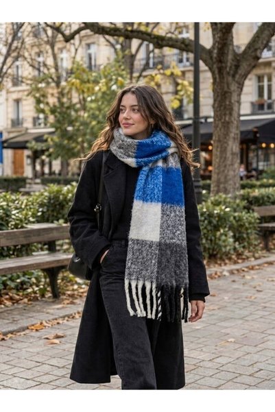 Nilbutik Eșarfă-șal cu model în carouri pentru femei