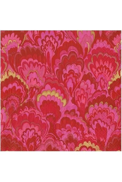 Caspari Marbled Ceramica Kırmızı ve Fuşya Öğle Yemeği Peçetesi 20 Öğle Yemeği...
