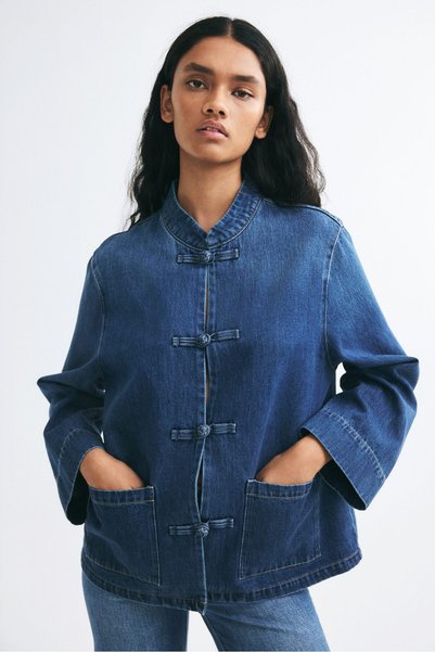 H&M Düğüm Düğmeli Kot Ceket