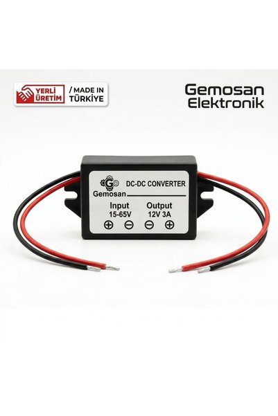 GEMOSAN Voltaj Regülatörü Konvertör DC-DC dönüştürücü Giriş 15-65v /Çıkış 12v 3A