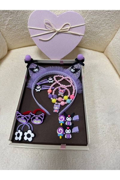 synshop Kuromi Kız Çocuk Ve Bebek Kutulu Toka Seti 12 li