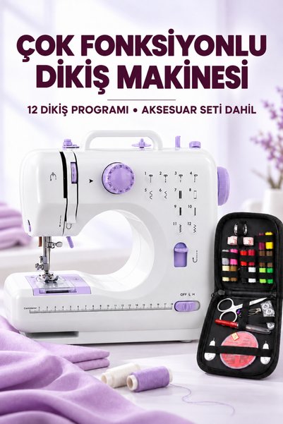 post alley 12 Fonksiyonlu Profesyonel Dikiş Makinesi DİKİŞ SETİ HEDİYE