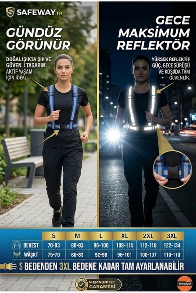 Utku Giyim Motorsiklet Reflektörlü Yelek Scooter Reflektör Yelek Bisiklet Ref...