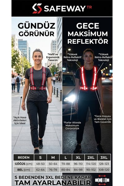 Utku Giyim Motorsiklet Reflektörlü Yelek Scooter Reflektör Yelek Bisiklet Ref...