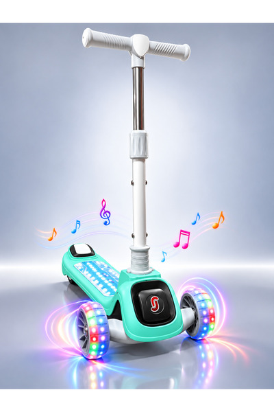 POZART MaxPro Scooter Müzikli Işıklı 3Tekerli Katlanabilir 3+Yaş 3Kademe Dire...
